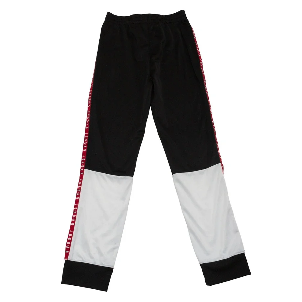 Jordan Track Pants Boys Sz L 12-13Y Black White Red Excellent Side Tape Joggers